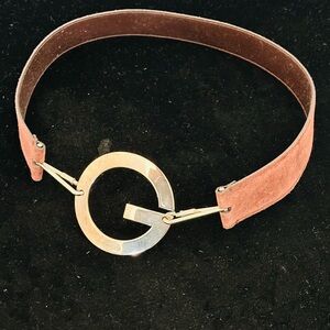 Gucci by Tom Ford Brown Suede Belt with Silver Buckle